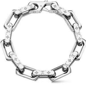 Louis Vuitton Silver Monogram Chain Bracelet